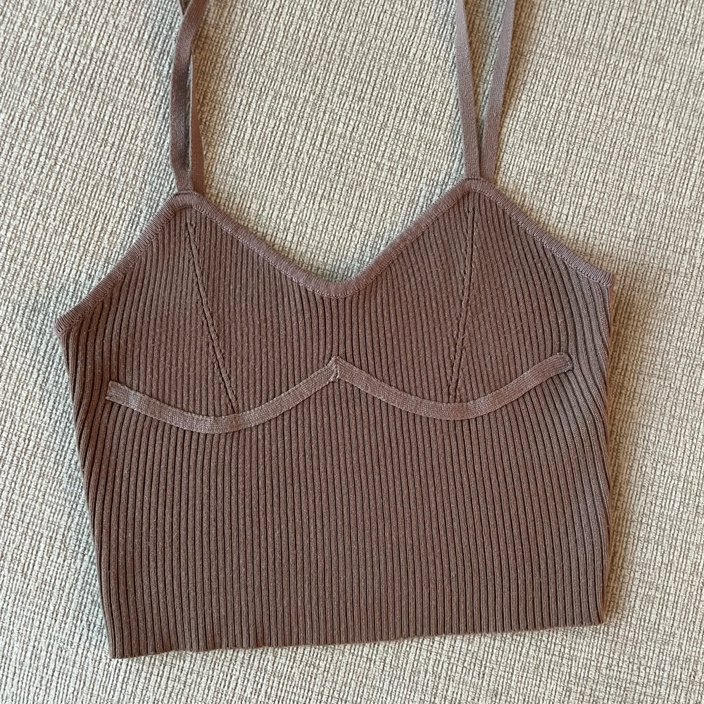 Missguided + Chocolate Ribbed Camisole